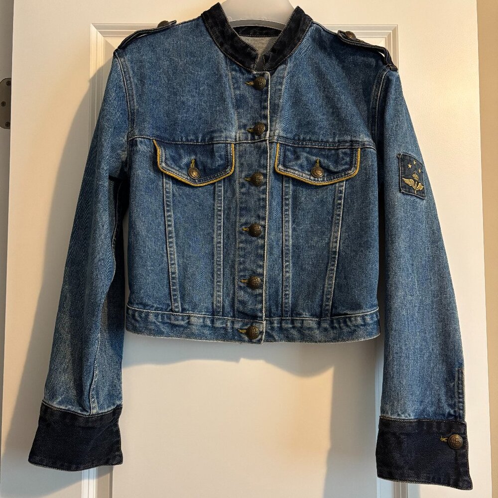 Carole Little Street Wear Military Style Denim Vintage Jacket